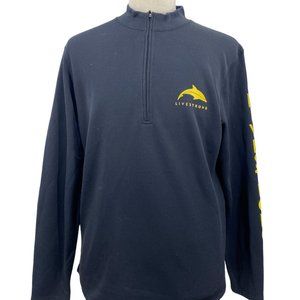 Zorrel Men's Casual Activewear Black Live Strong Logo Half Zip Sweater Size XL